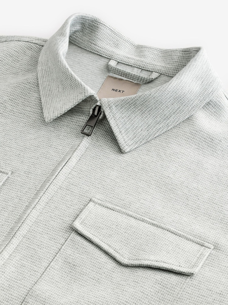 Grey Dogtooth Jersey Shacket - Image 9 of 9