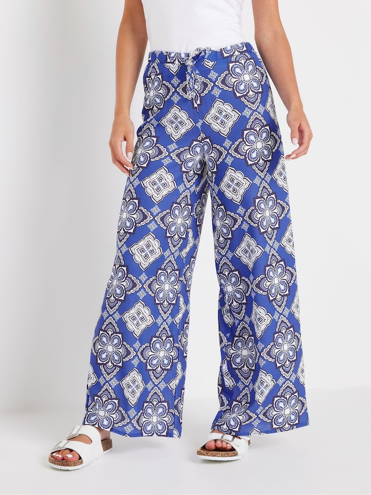 PixieGirl Petite Blue Wide Leg Trousers - Image 2 of 5