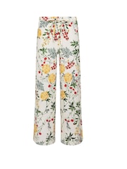 PixieGirl Petite White Multi Floral Wide Leg Trousers - Image 5 of 5