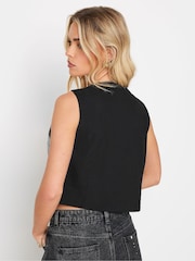 PixieGirl Petite Black Floral Embroidered 100% Cotton Waistcoat - Image 3 of 5