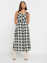 PixieGirl Petite Black Check Button Thru Maxi Dress - Image 2 of 5