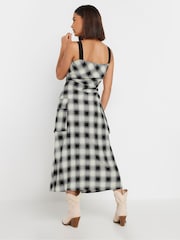 PixieGirl Petite Black Check Button Thru Maxi Dress - Image 3 of 5