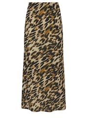 PixieGirl Petite Brown Leopard Animal Petite Leopard Animal Print Maxi Skirt - Image 6 of 6