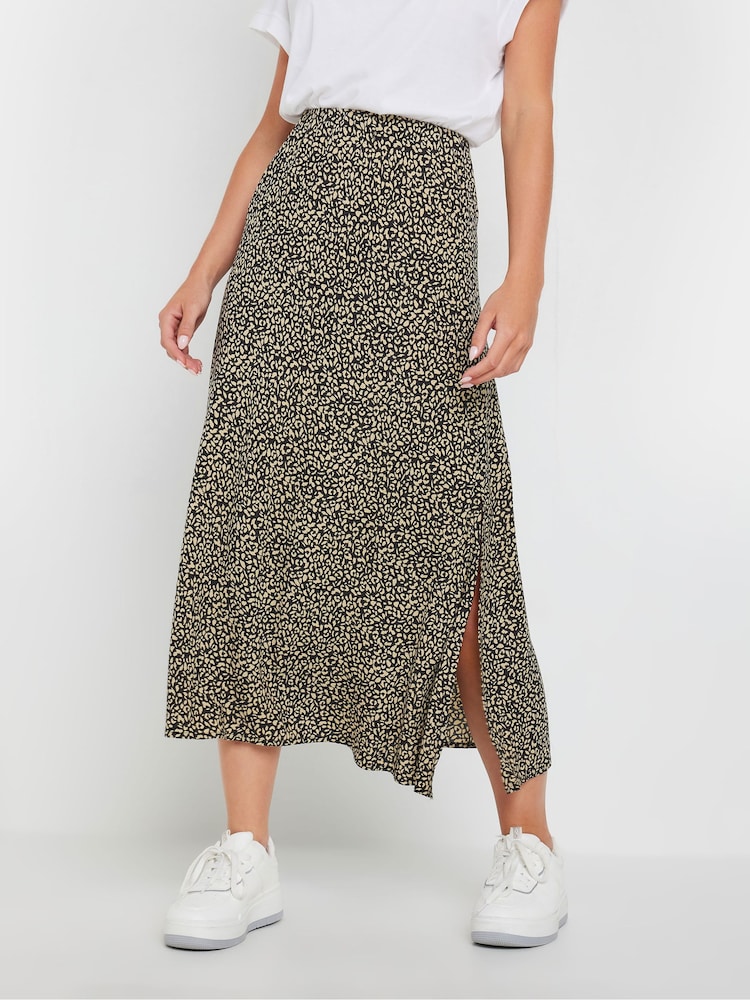 PixieGirl Petite Black Animal Print Midaxi Skirt - Image 2 of 5