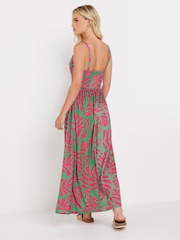 PixieGirl Petite Green Leaf Print Maxi Dress - Image 3 of 5