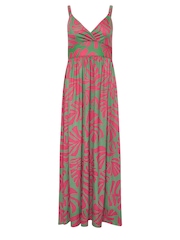 PixieGirl Petite Green Leaf Print Maxi Dress - Image 5 of 5