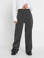 PixieGirl Petite Black Pinstripe Wide Leg Trousers - Image 2 of 6