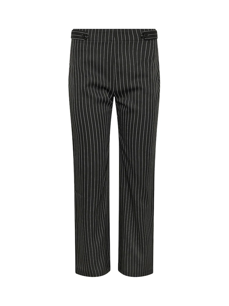 PixieGirl Petite Black Pinstripe Wide Leg Trousers - Image 6 of 6