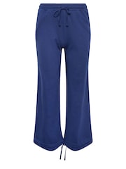 PixieGirl Petite Blue Cuff Detail Wide Leg 100% Cotton Joggers - Image 6 of 6
