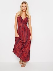 PixieGirl Petite Red Snake Effect Print Maxi Dress - Image 1 of 5