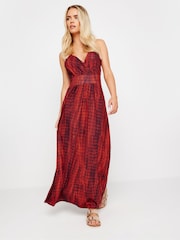 PixieGirl Petite Red Snake Effect Print Maxi Dress - Image 4 of 5