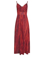 PixieGirl Petite Red Snake Effect Print Maxi Dress - Image 5 of 5