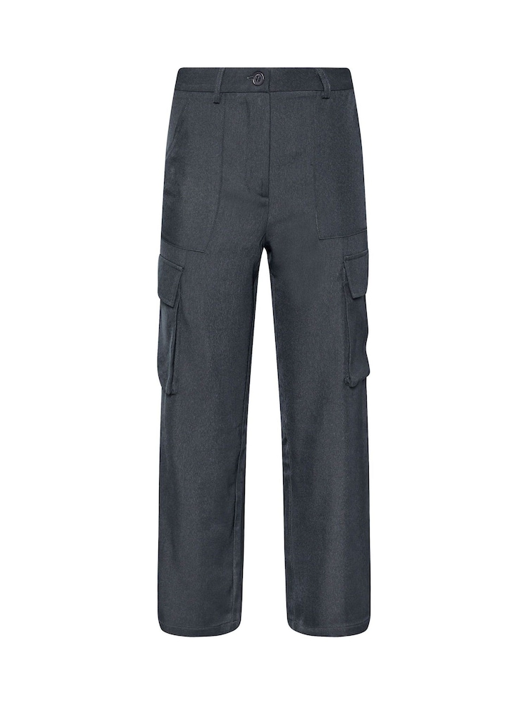 Grey - PixieGirl Petite Utility Wide Leg Trousers - Image 4 of 4 Grey - PixieGirl Petite Utility Wide Leg Trousers - Image 4 of 4
