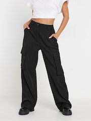 PixieGirl Petite Black Utility Wide Leg Trousers - Image 2 of 5