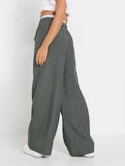 PixieGirl Petite Grey Pinstripe Wide Leg Trousers - Image 3 of 5