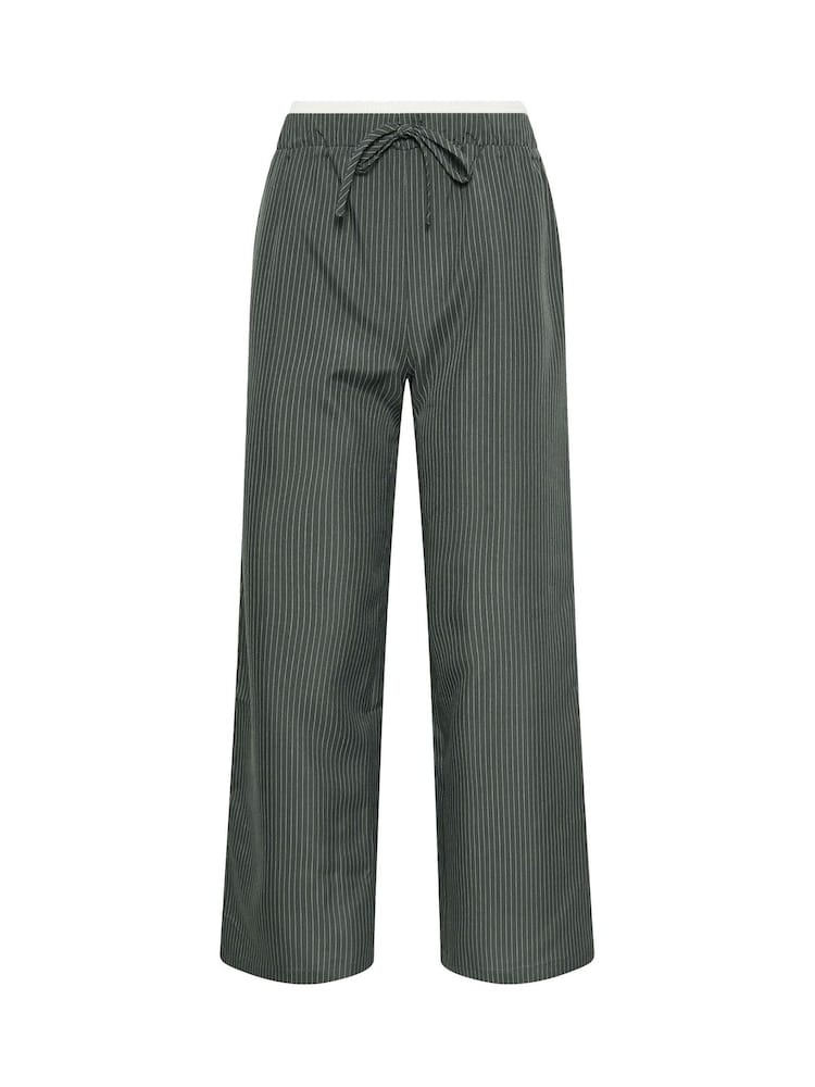 PixieGirl Petite Grey Pinstripe Wide Leg Trousers - Image 5 of 5