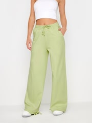 PixieGirl Petite Green Wide Leg Hem Detail Joggers - Image 3 of 6