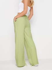 PixieGirl Petite Green Wide Leg Hem Detail Joggers - Image 4 of 6
