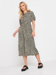PixieGirl Petite Brown Animal Print Tie Front Maxi Dress - Image 2 of 5