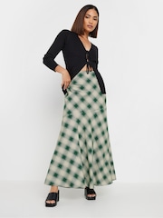 PixieGirl Petite Green Check Maxi Skirt - Image 1 of 6