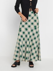 PixieGirl Petite Green Check Maxi Skirt - Image 2 of 6