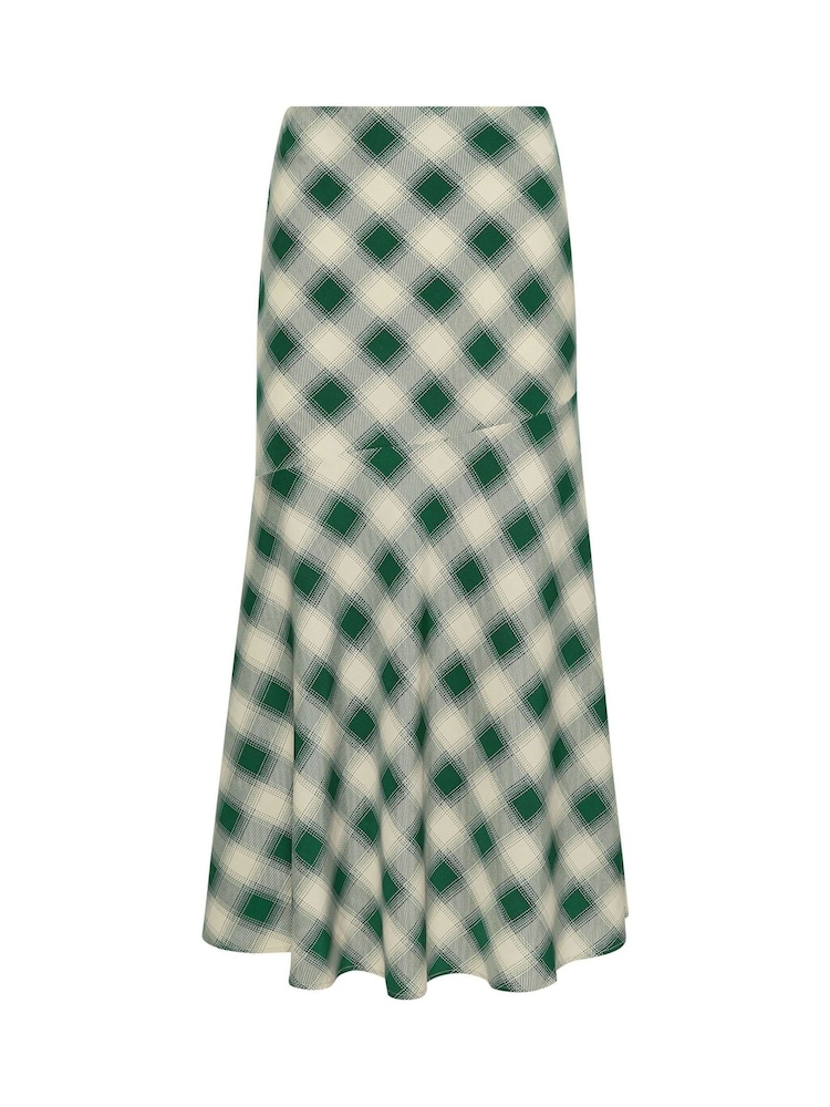 PixieGirl Petite Green Check Maxi Skirt - Image 6 of 6