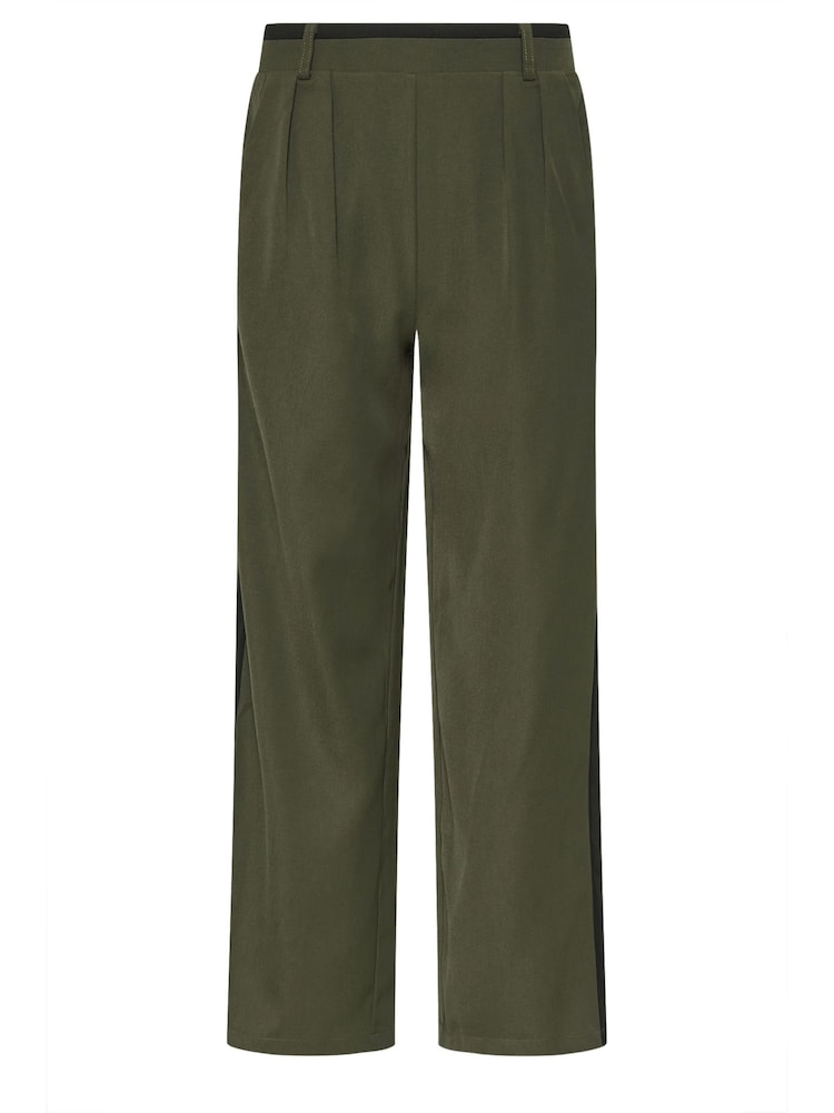 Verde - Pantalones de pernera ancha con raya lateral en contraste de PixieGirl Petite - Imagen 5 de 5 Verde - Pantalones de pernera ancha con raya lateral en contraste de PixieGirl Petite - Imagen 5 de 5