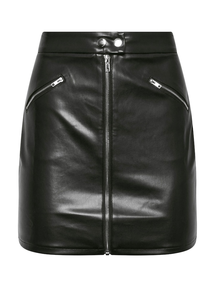PixieGirl Petite Zip PU Mini Fuste - Image 5 of 5