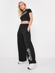 PixieGirl Petite Black Athletics Wide Leg Joggers - Image 1 of 5