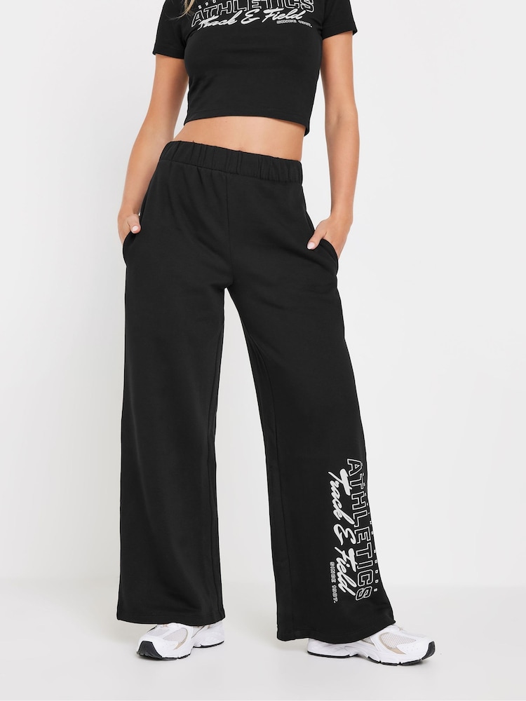 PixieGirl Petite Black Athletics Wide Leg Joggers - Image 2 of 5