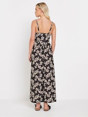 PixieGirl Petite Black Leaf Print Maxi Dress - Image 3 of 5