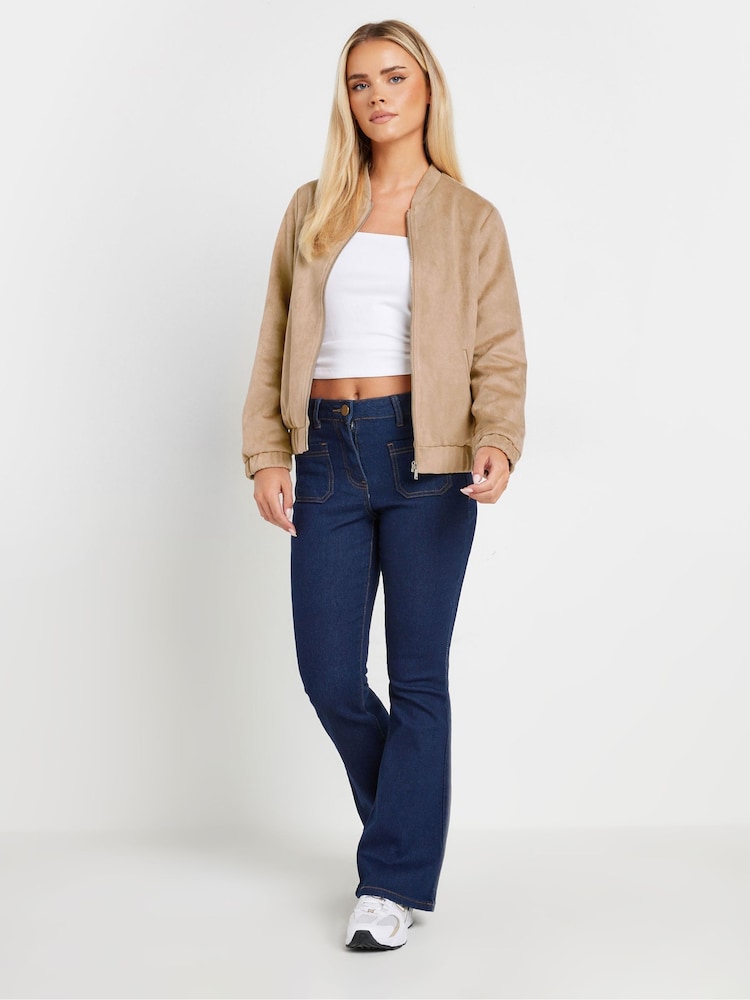 PixieGirl Petite Natural Suedette Bomber Jacket - Image 2 of 5