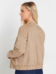 PixieGirl Petite Natural Suedette Bomber Jacket - Image 3 of 5