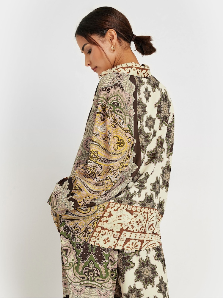 PixieGirl Petite Boho Patchwork Long Sleeve Shirt - Image 3 of 5