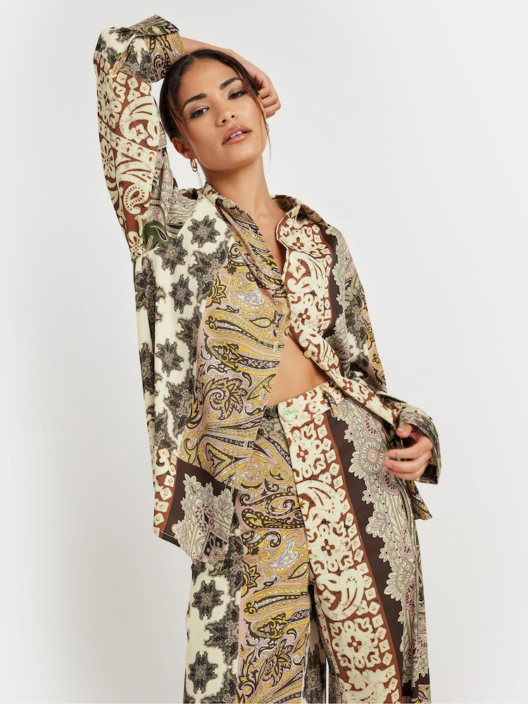 PixieGirl Petite Boho Patchwork Long Sleeve Shirt - Image 4 of 5