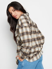 PixieGirl Petite Beige Brown Check Shirt - Image 3 of 5