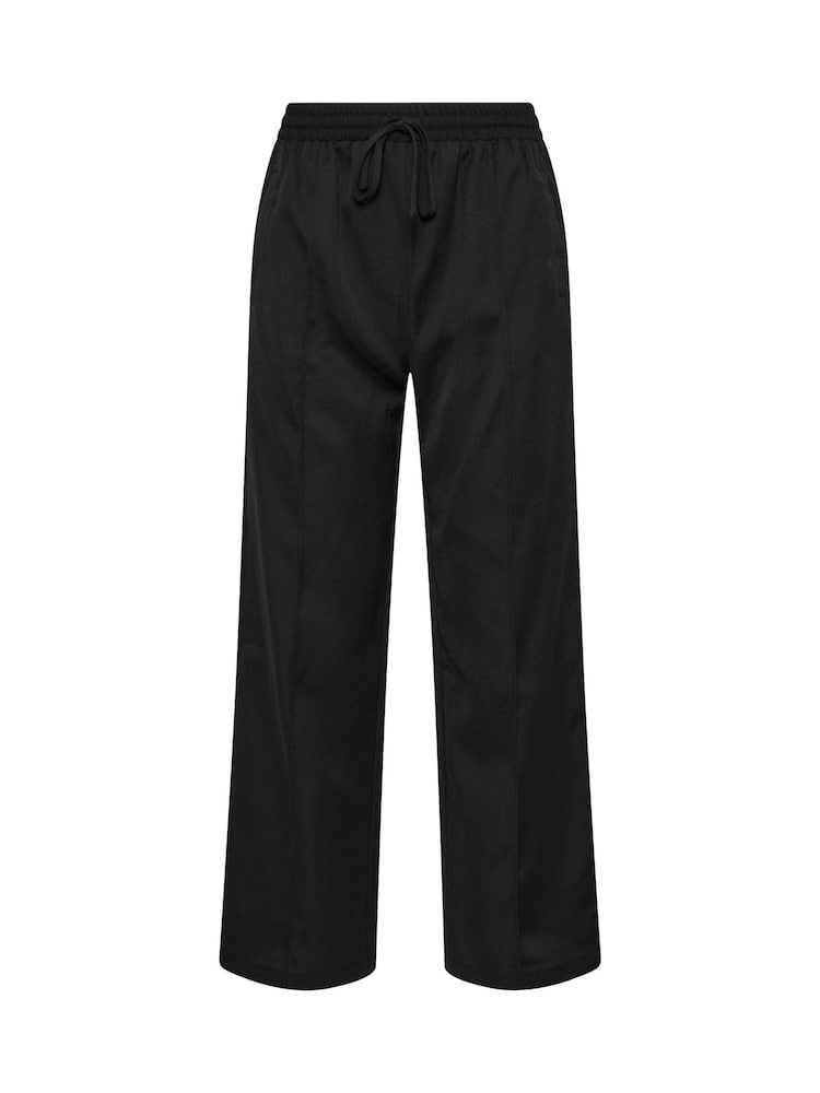 PixieGirl Petite Black Pintuck Tie Waist Wide Leg Trousers - Image 5 of 5
