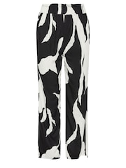 PixieGirl Petite Black Mono Abstract Print Wide Leg 100% Cotton Trousers - Image 5 of 5