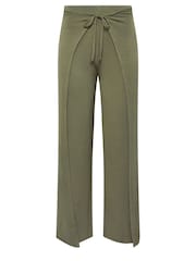 PixieGirl Petite Green Wide Leg Wrap Trousers - Image 5 of 5