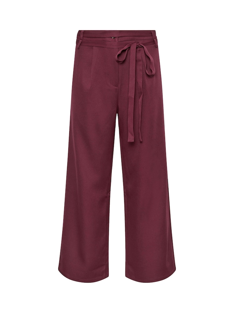Burgunderrot - PixieGirl Petite Double Wrap Belted Wide Leg Trousers - Bild 5 von 5 Burgunderrot - PixieGirl Petite Double Wrap Belted Wide Leg Trousers - Bild 5 von 5