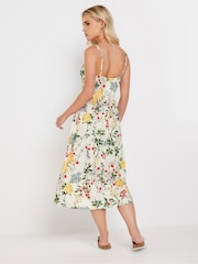 PixieGirl Petite Cream Floral Print Midi Dress - Image 3 of 5