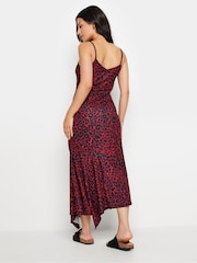 PixieGirl Petite Red Leopard Animal Print Asymmetric Maxi Dress - Image 3 of 5