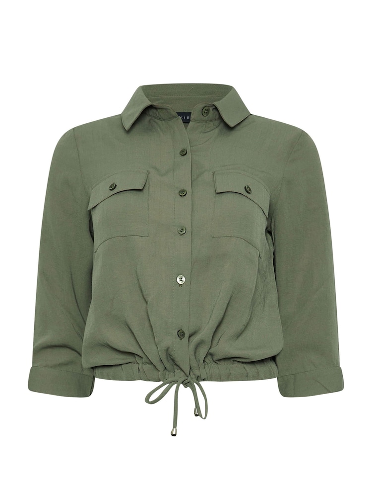 PixieGirl Petite Green Drawcord Long Sleeve Shirt - Image 6 of 6