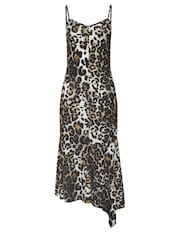 PixieGirl Petite Brown Petite Leopard Animal Print Asymetic Hem Maxi Dress - Image 5 of 5