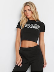 PixieGirl Petite Black Athletics T-Shirt And Joggers Set - Image 4 of 5