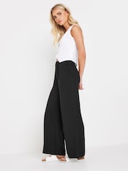 PixieGirl Petite Black Wide Leg 100% Cotton Trousers - Image 1 of 5