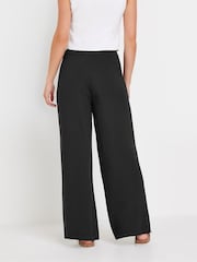PixieGirl Petite Black Wide Leg 100% Cotton Trousers - Image 3 of 5