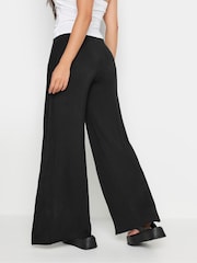 PixieGirl Petite Black Wide Leg Wrap Trousers - Image 4 of 5