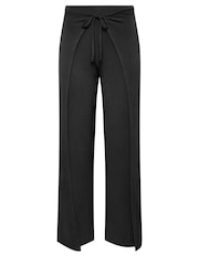 PixieGirl Petite Black Wide Leg Wrap Trousers - Image 5 of 5
