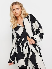 PixieGirl Petite Black Mono Abstract Print Shirt - Image 1 of 5